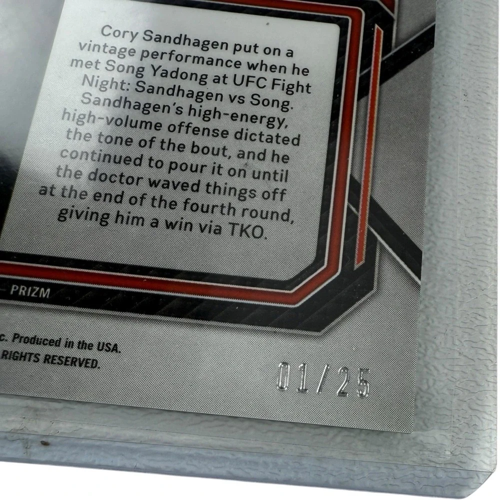 2023‎ Panini Prizm UFC Cory Sandhagen Green Pulsar Prizm #40 01/25